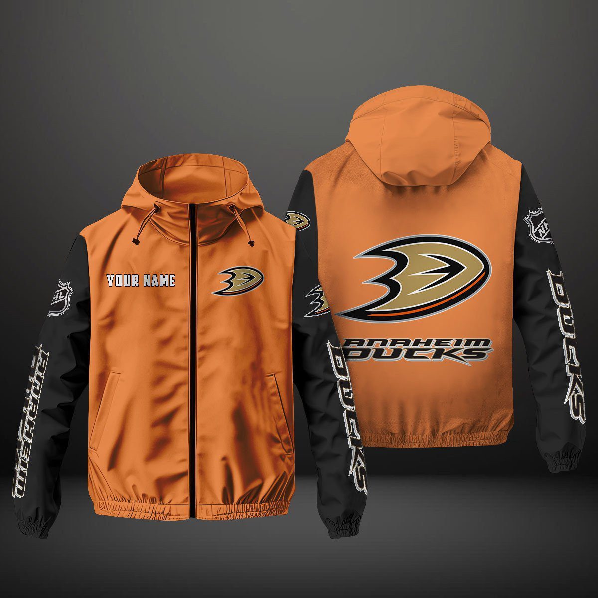 Anaheim Ducks NHL Personalized Windbreaker Outdoor Jacket