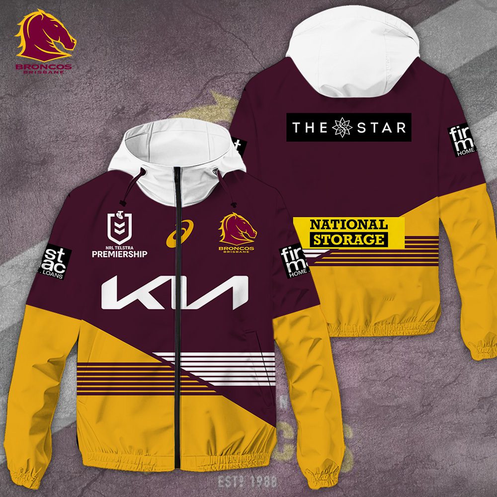 Brisbane Broncos 3D Windbreaker Jacket