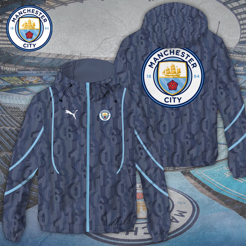 Manchester City 3D Windbreaker Jacket