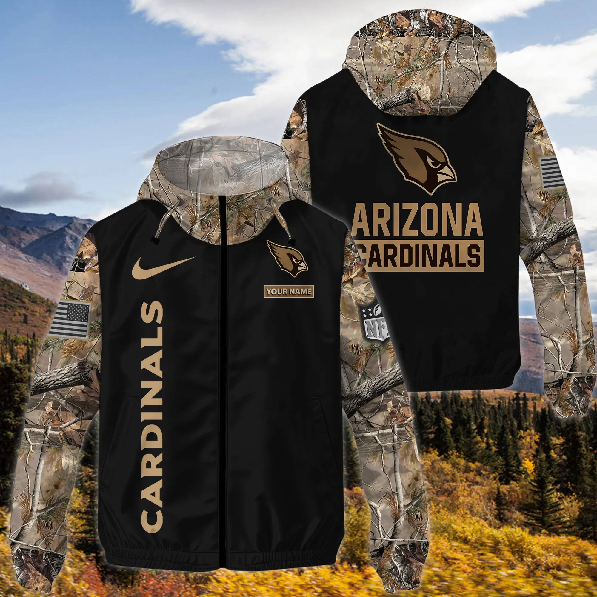 Arizona Cardinals Personalized Hunting Outdoor Jacket
