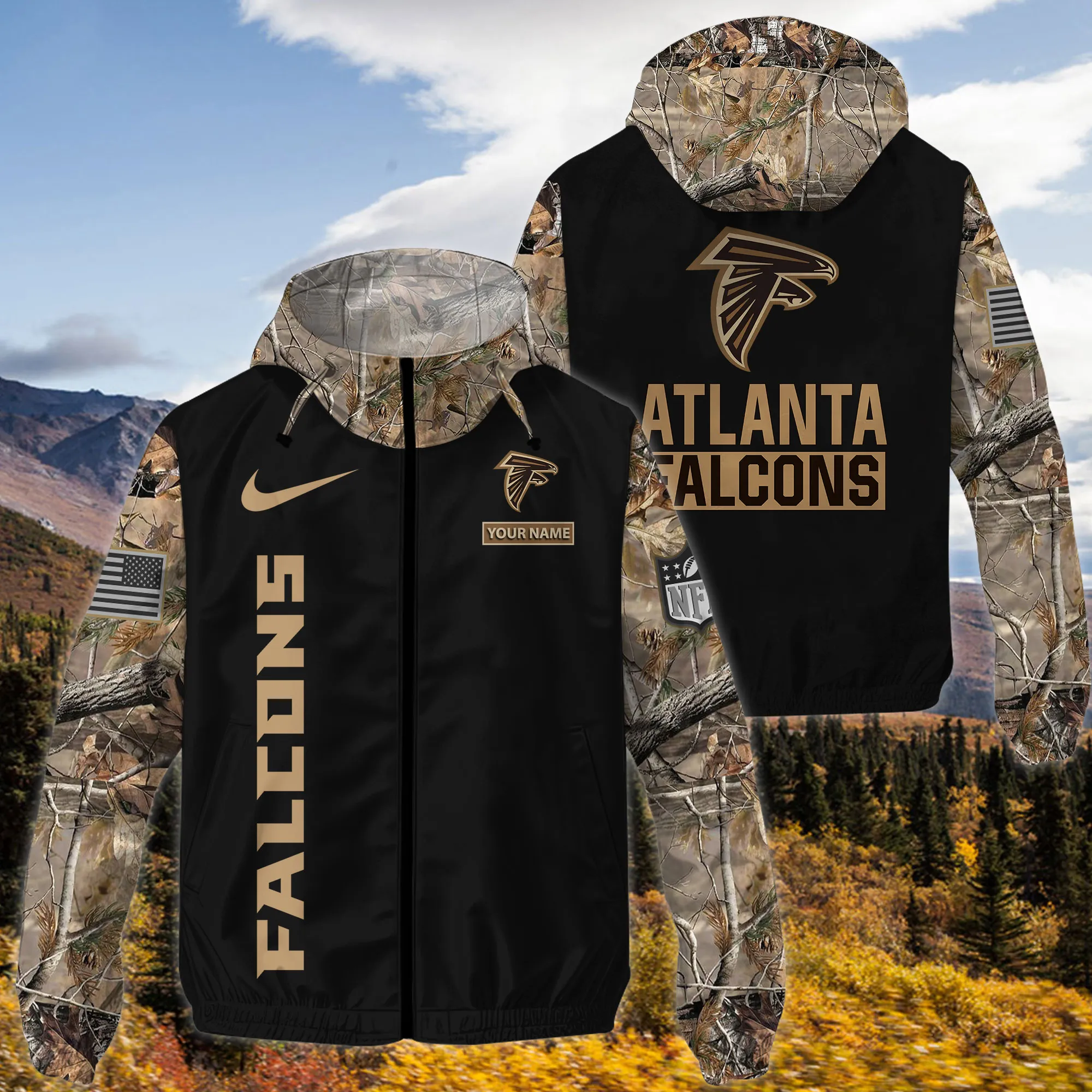 Atlanta Falcons Personalized Hunting Outdoor Jacket