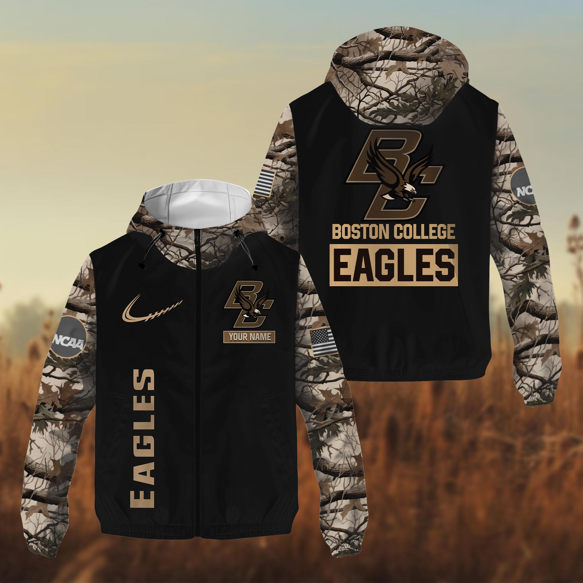 Boston College Eagles Hunting Outdoor Windbreaker Jacket