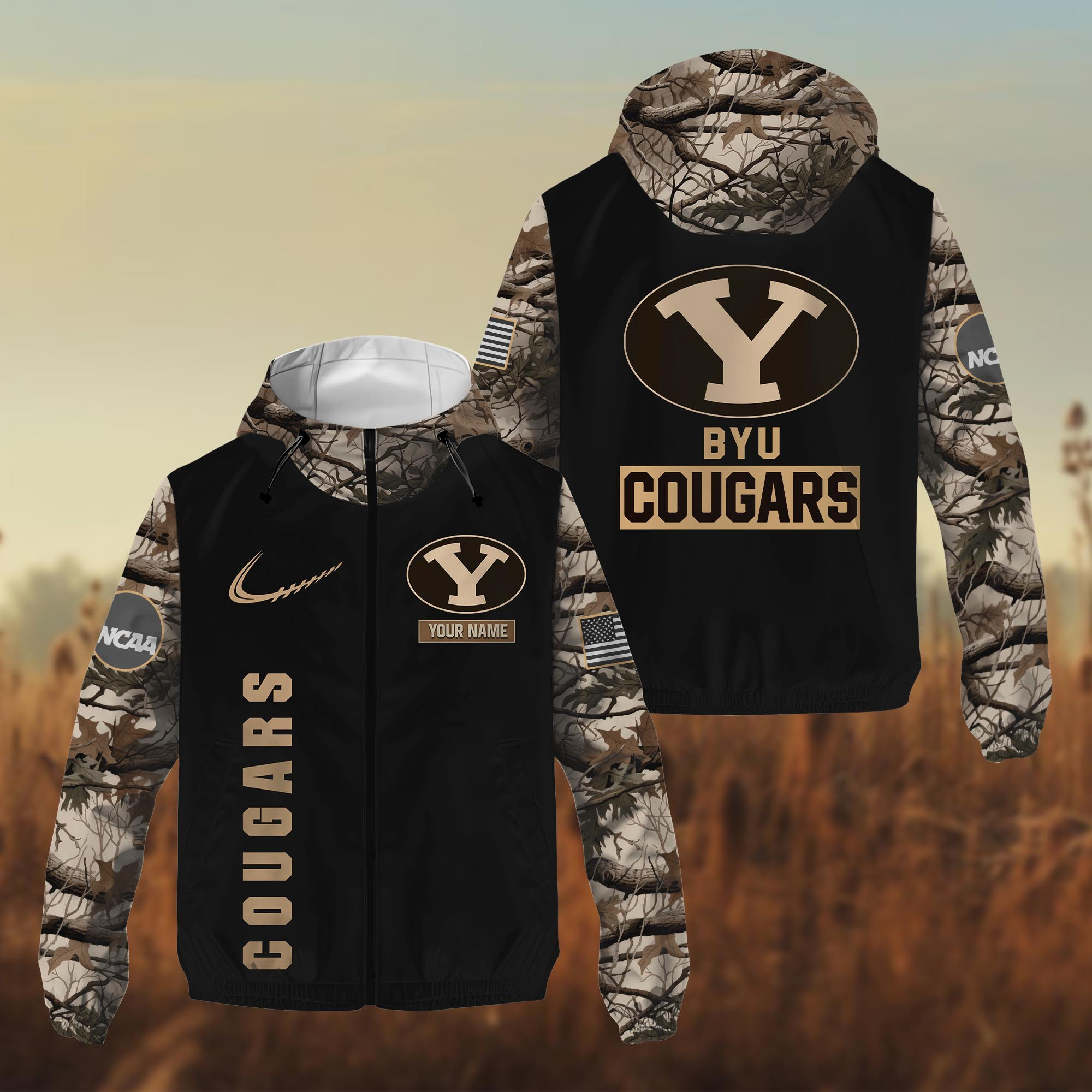 BYU Cougars Hunting Outdoor Windbreaker Jacket