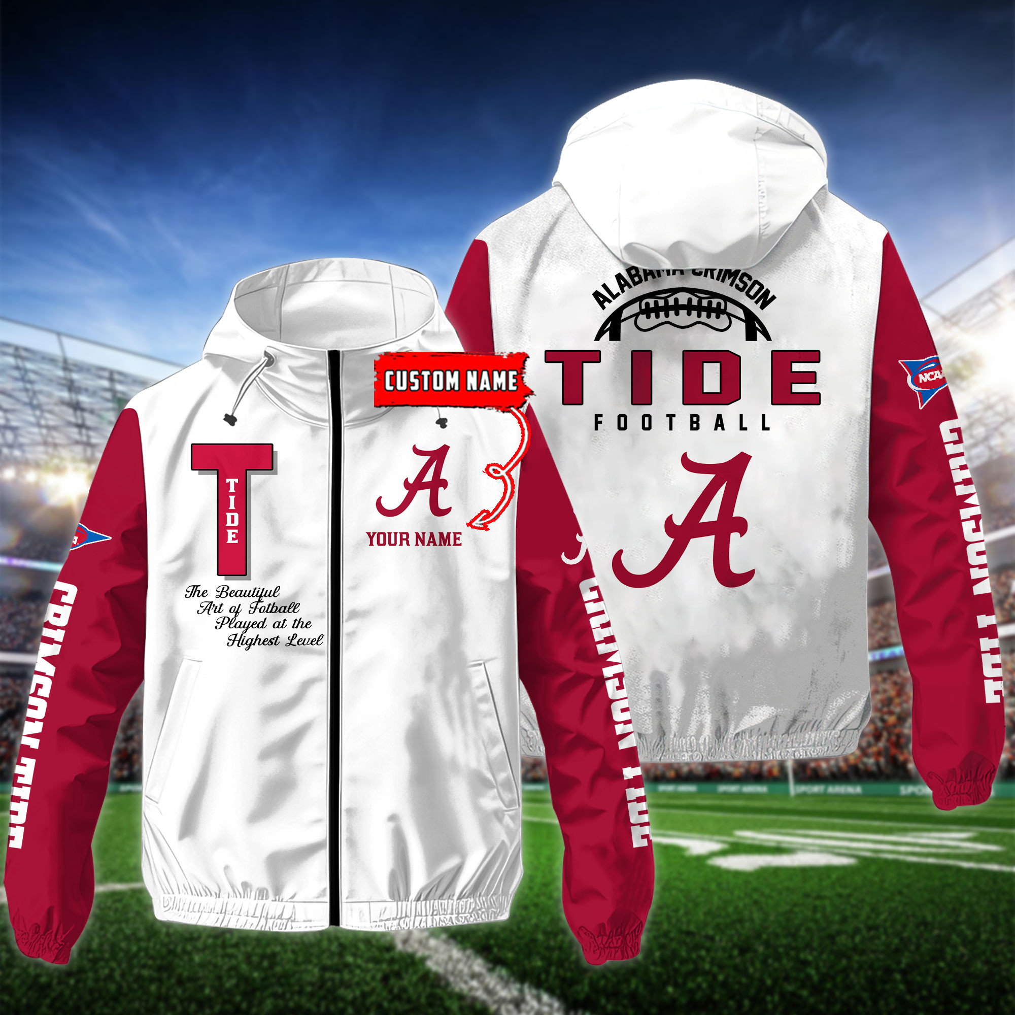 Alabama Crimson Tide Windbreaker Jacket Red White
