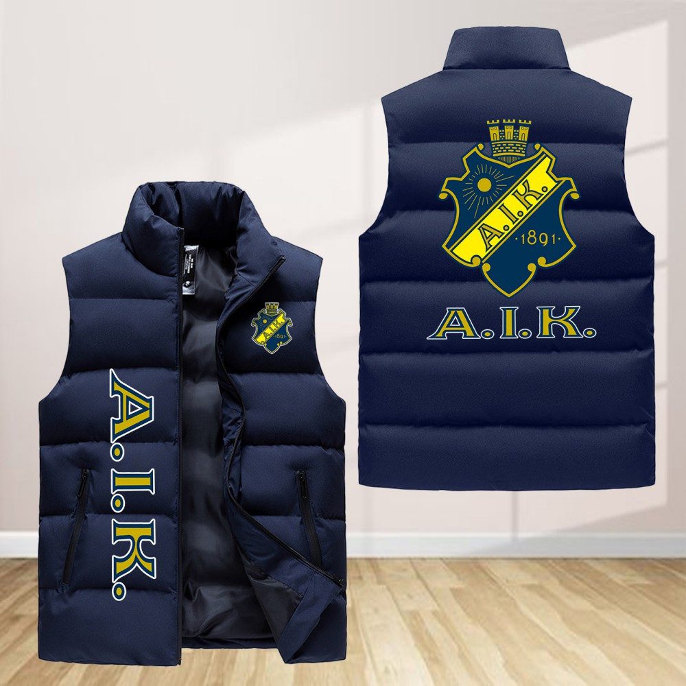 Aik Fotboll Sleeveless Down Jacket Sleeveless Vest