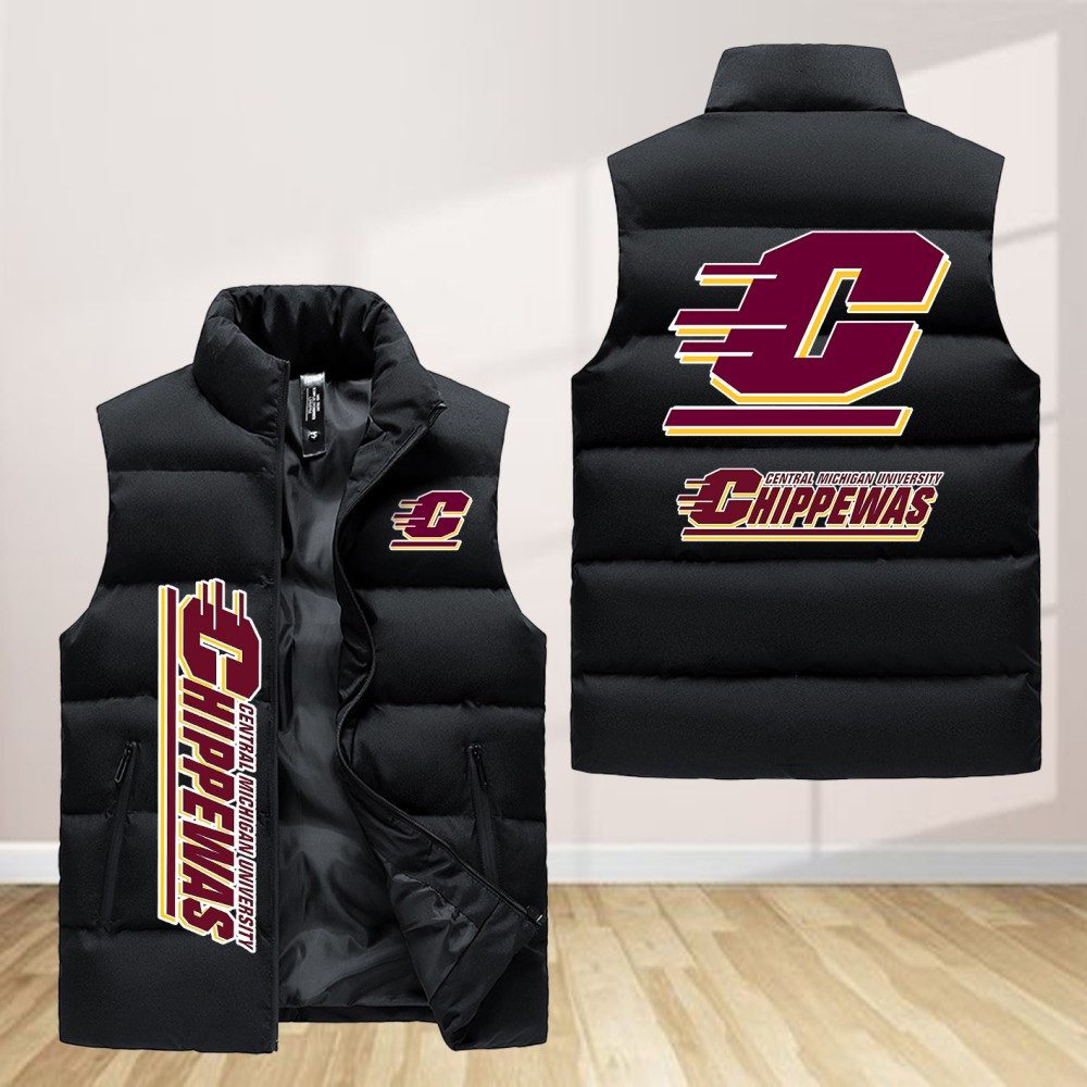 Central Michigan Chippewas Sleeveless Down Jacket Sleeveless Vest