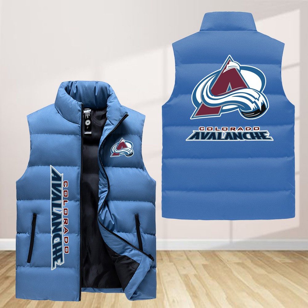 Colorado Avalanche Sleeveless Down Jacket Sleeveless Vest