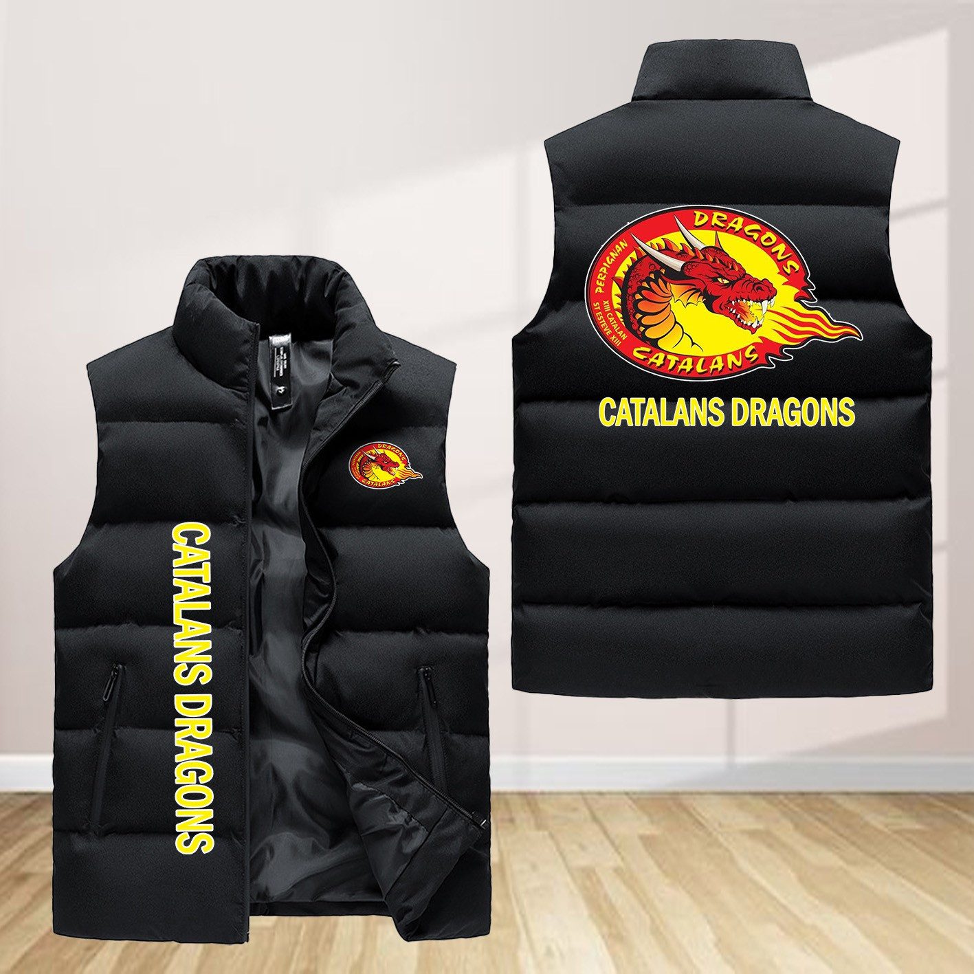 Catalans Dragons Sleeveless Down Jacket Sleeveless Vest