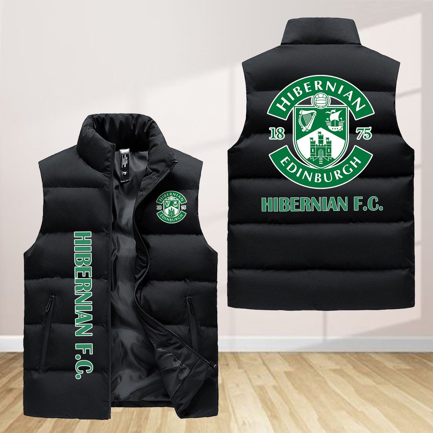 Hibernian F.C Sleeveless Down Jacket Sleeveless Vest