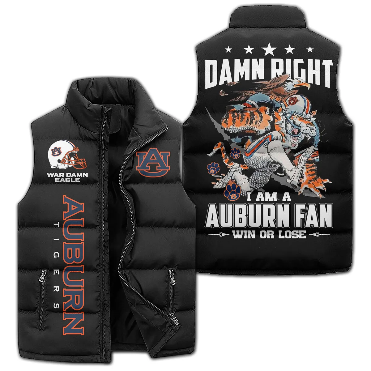 Auburn Tigers Premium Sleeveless Puffer Jacket New Collection