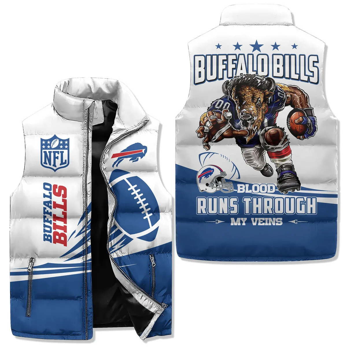 Buffalo Bills Premium Sleeveless Puffer Jacket New Collection