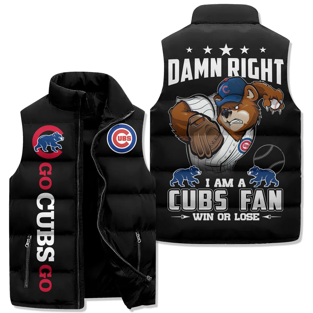 Chicago Cubs Premium Sleeveless Puffer Jacket New Collection