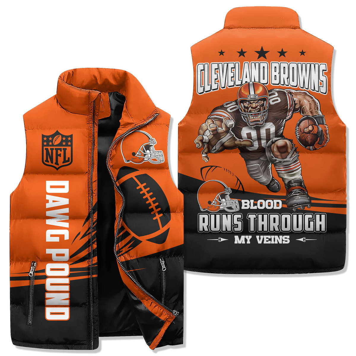 Cleveland Browns Premium Sleeveless Puffer Jacket New Collection