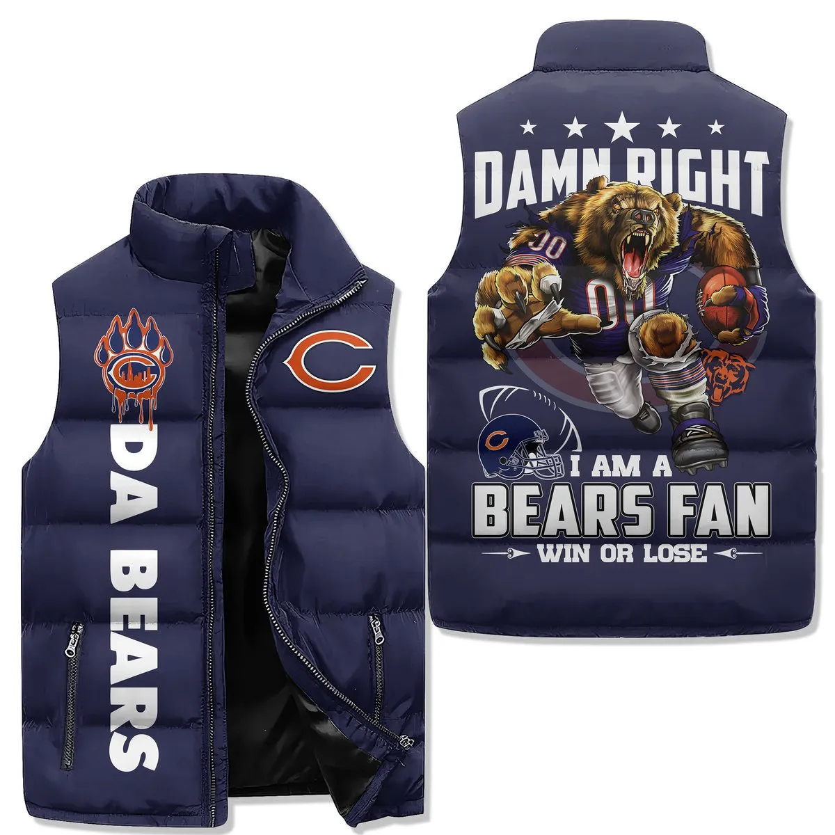 Chicago Bears Premium Sleeveless Puffer Jacket New Collection