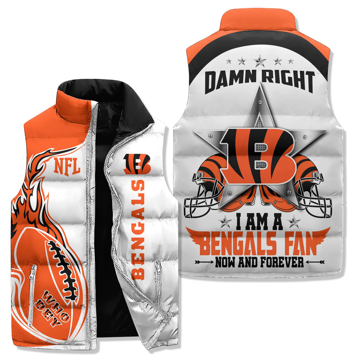 Cincinnati Bengals Premium Sleeveless Puffer Jacket New Collection
