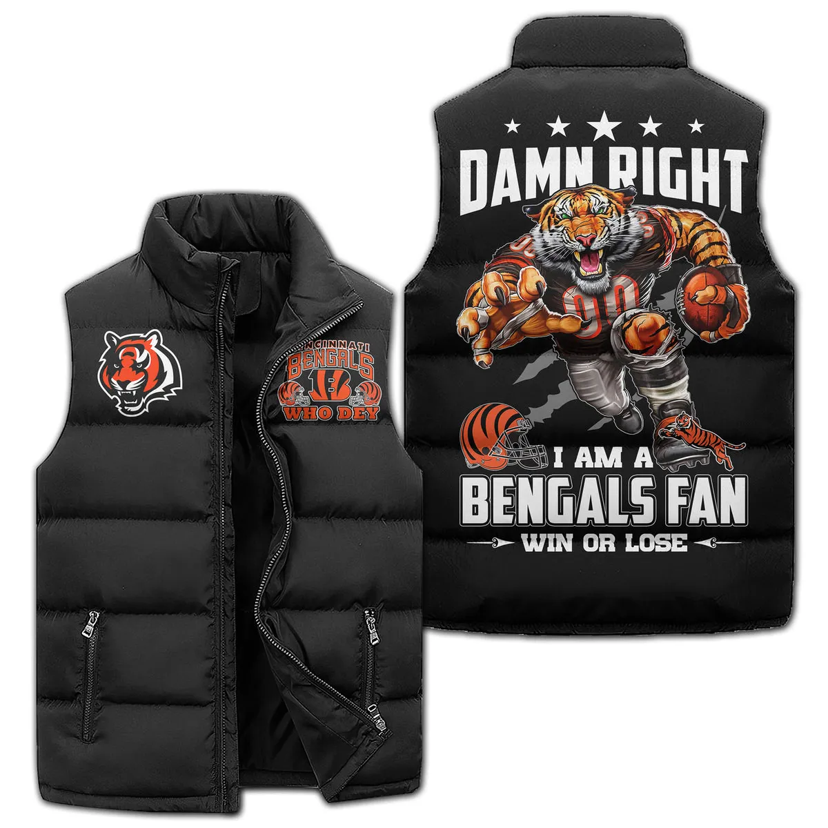 Cincinnati Bengals Premium Sleeveless Puffer Jacket New Collection