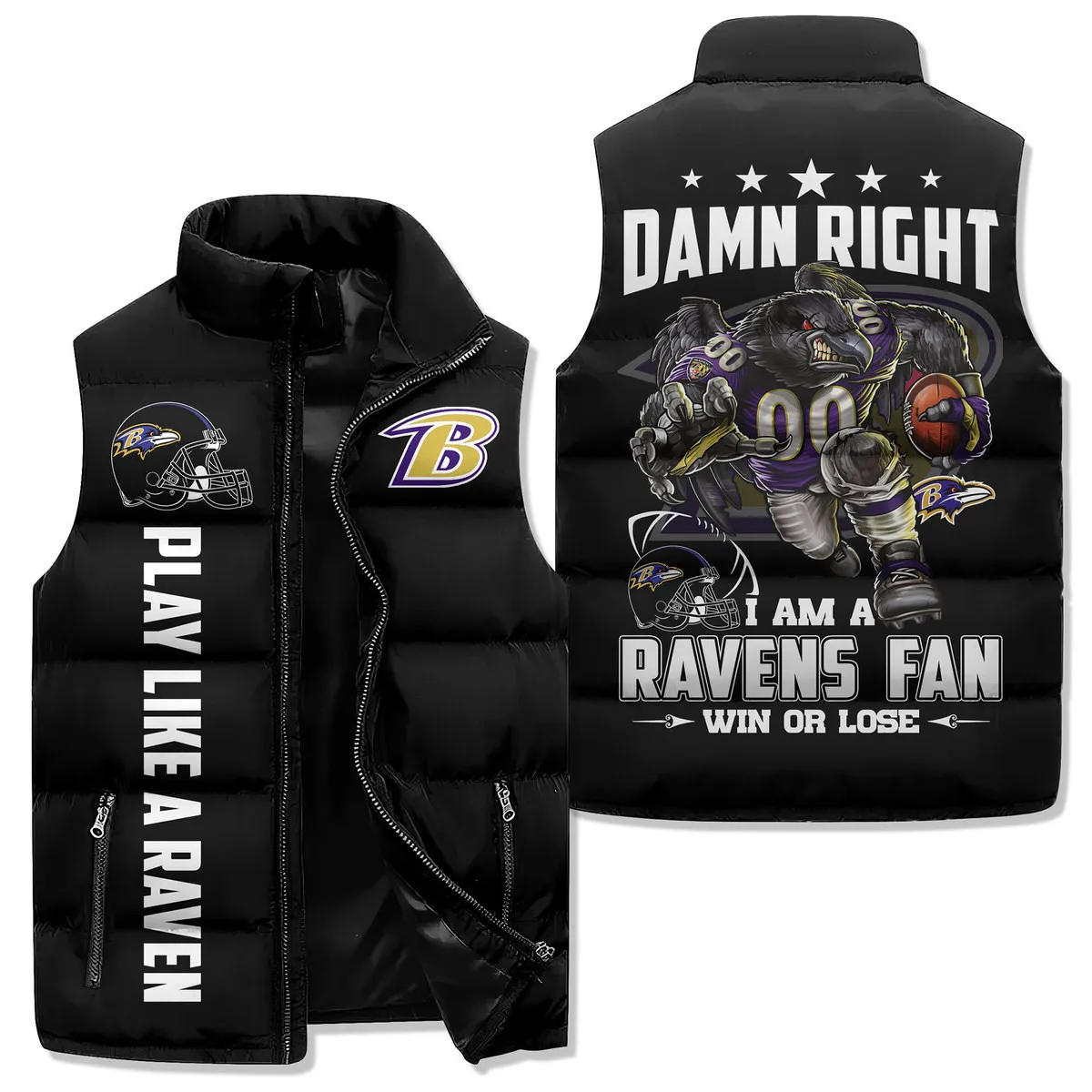 Baltimore Ravens Premium Sleeveless Puffer Jacket New Collection