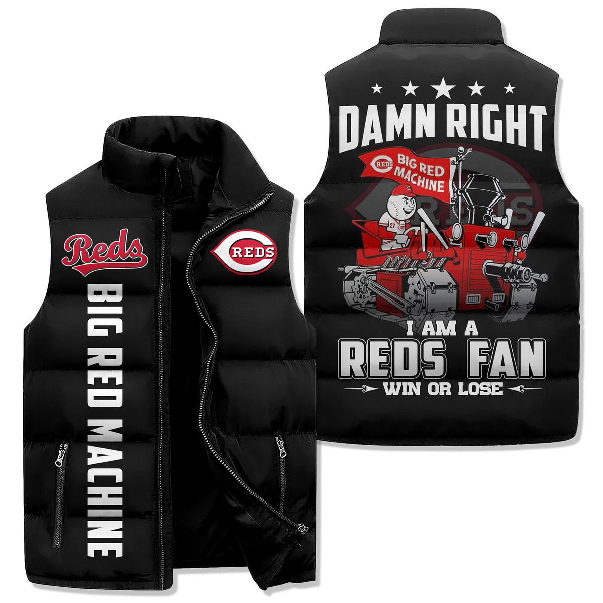 Cincinnati Reds Premium Sleeveless Puffer Jacket New Collection