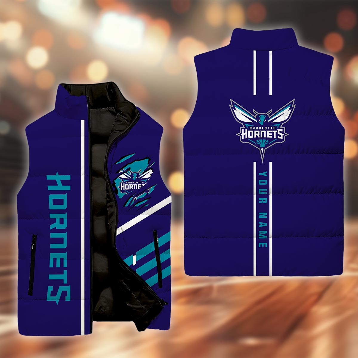 Charlotte Hornets Sleeveless Down Puffer Jacket