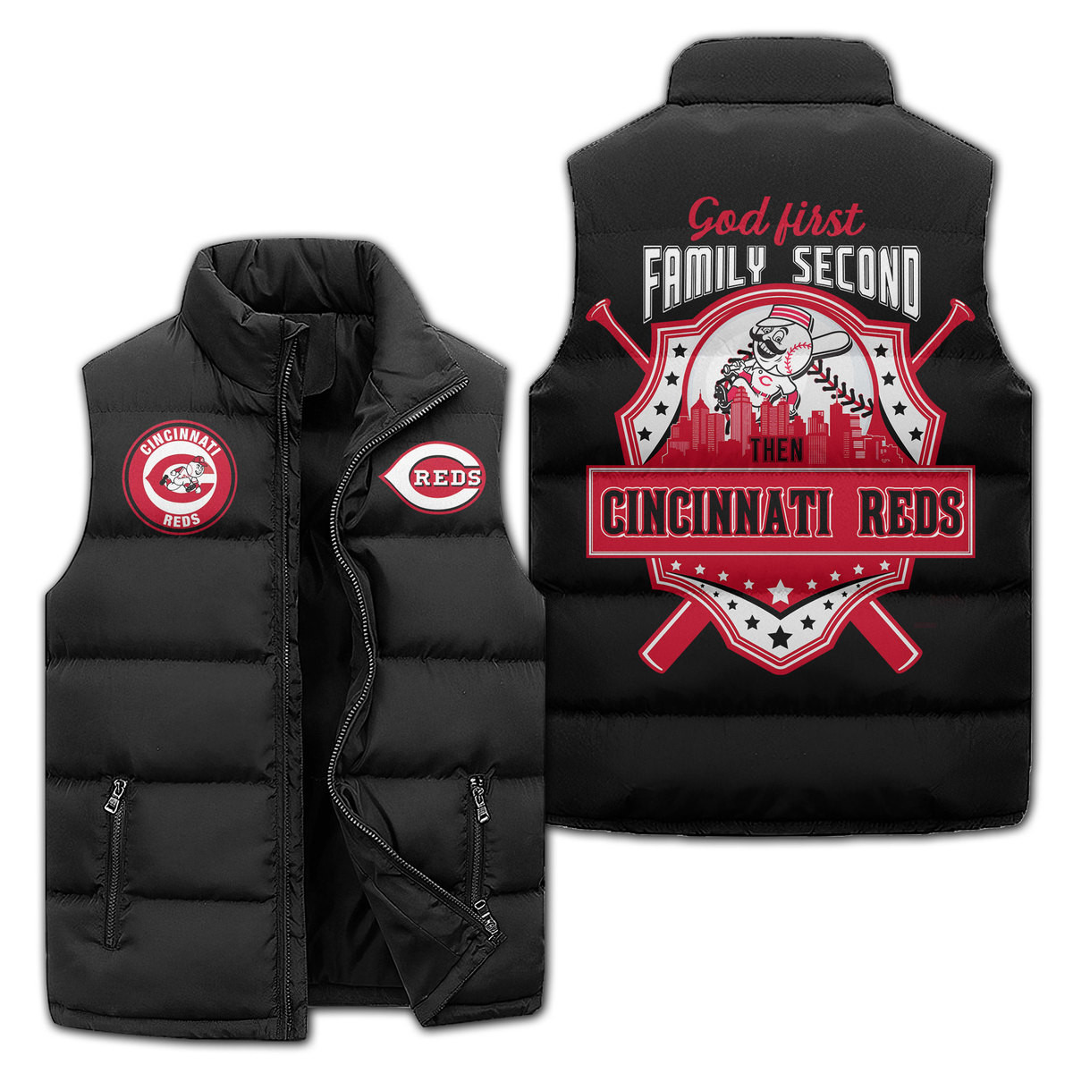Cincinnati Reds Premium Sleeveless Puffer Jacket New Collection