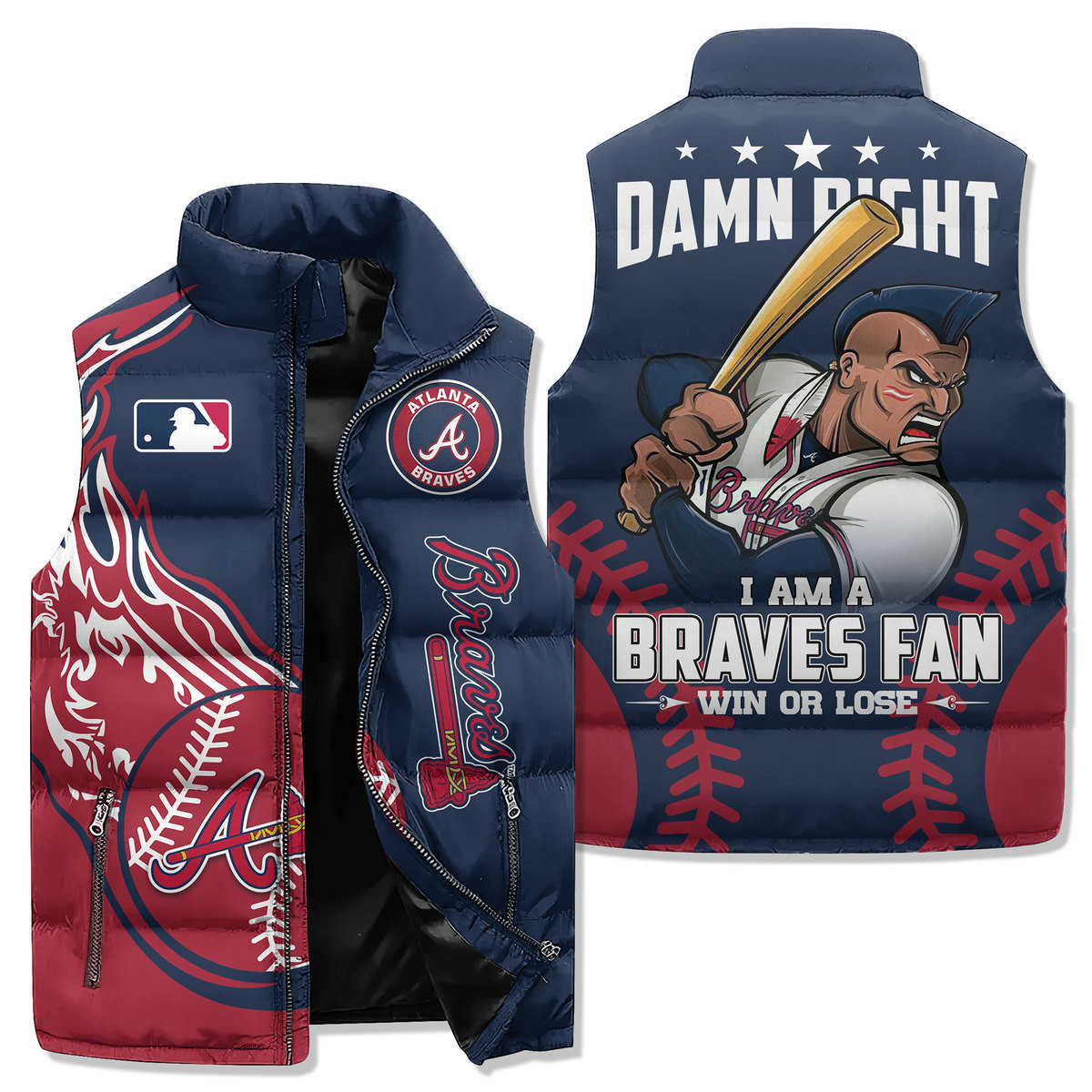 Atlanta Braves Premium Sleeveless Puffer Jacket New Collection