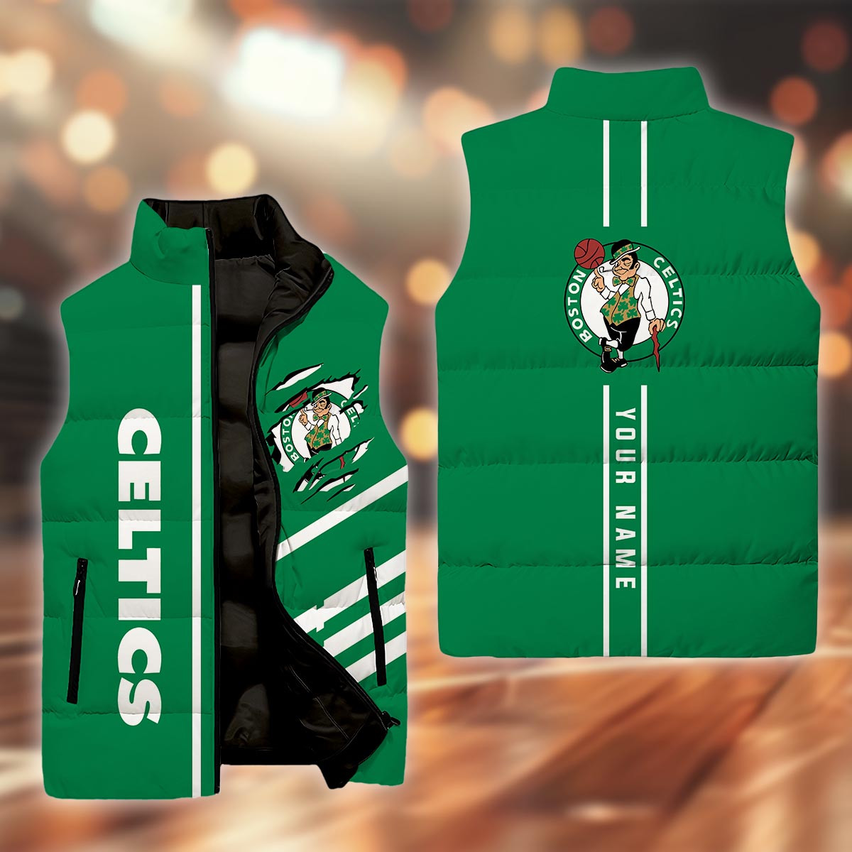 Boston Celtics Sleeveless Down Puffer Jacket