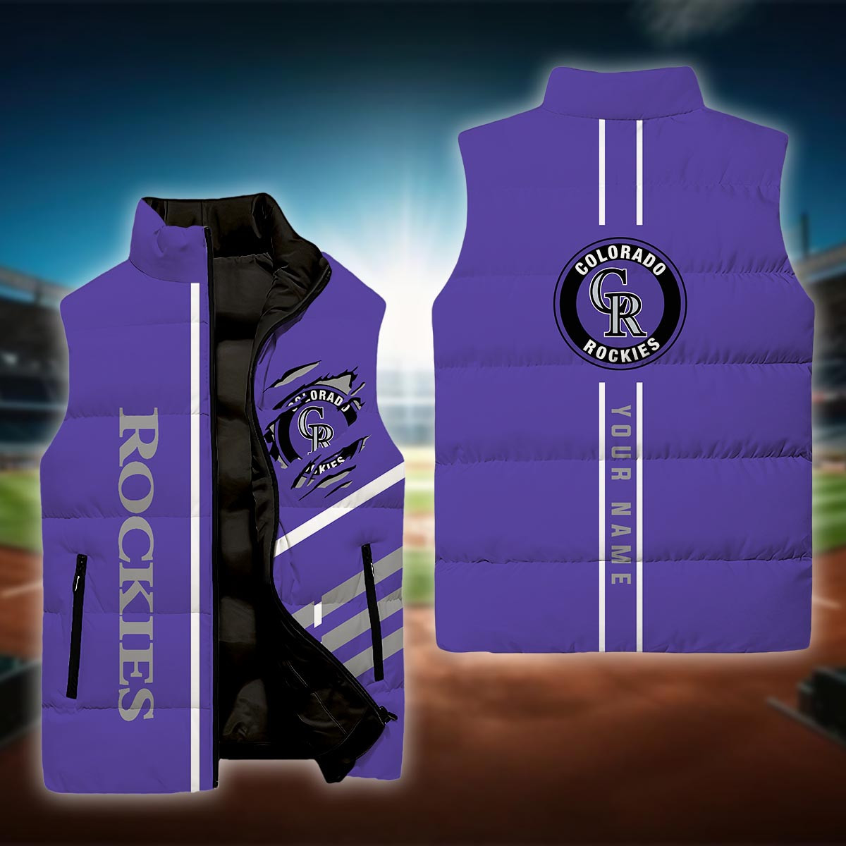 Colorado Rockies Sleeveless Down Puffer Jacket