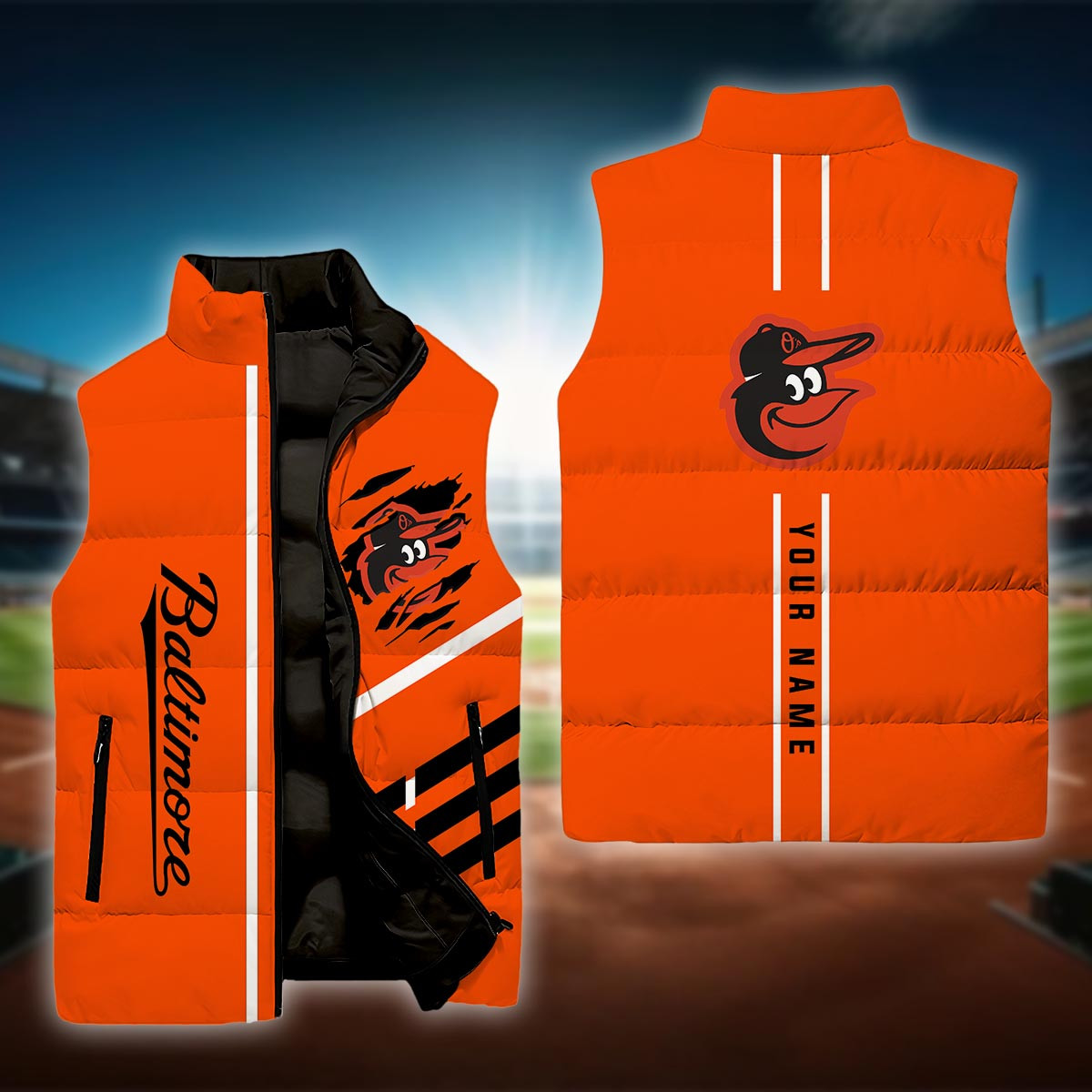 Baltimore Orioles Sleeveless Down Puffer Jacket