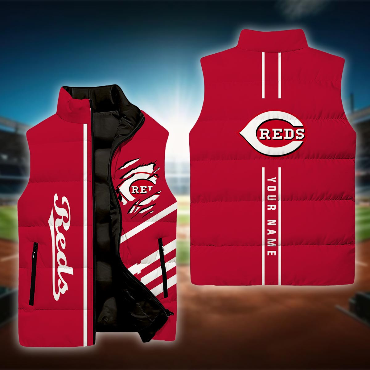 Cincinnati Reds Sleeveless Down Puffer Jacket