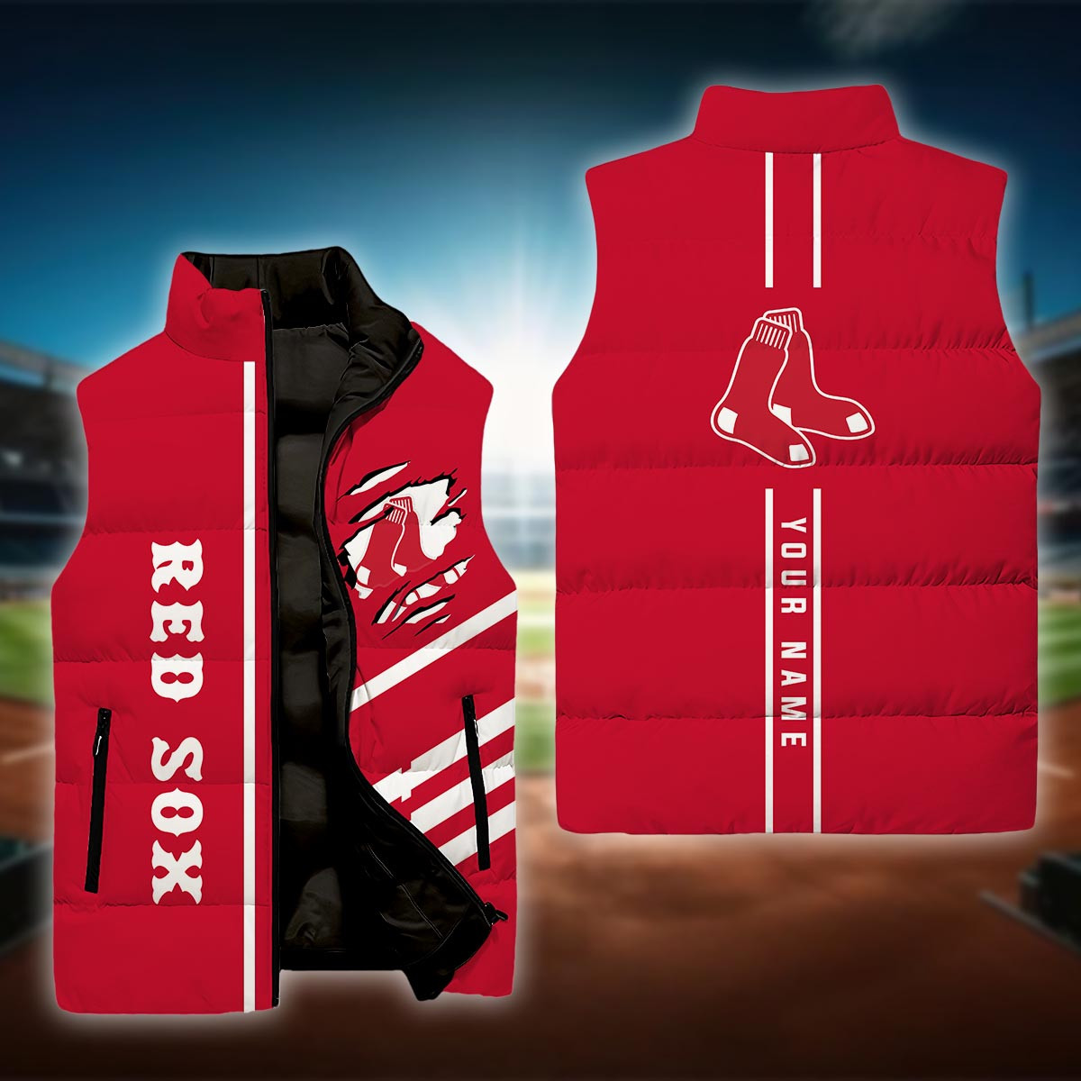 Boston Red Sox Sleeveless Down Puffer Jacket