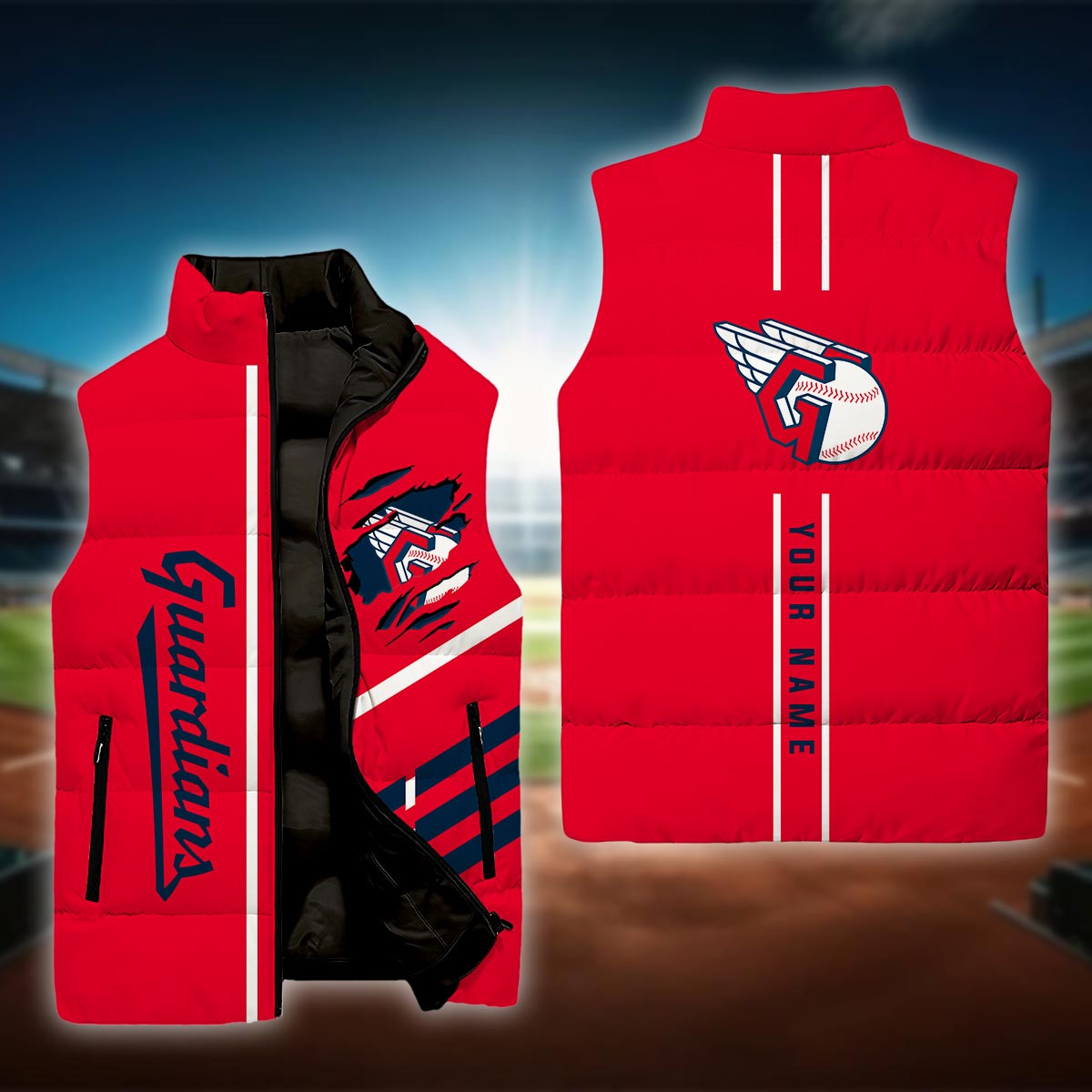Cleveland Guardians Sleeveless Down Puffer Jacket