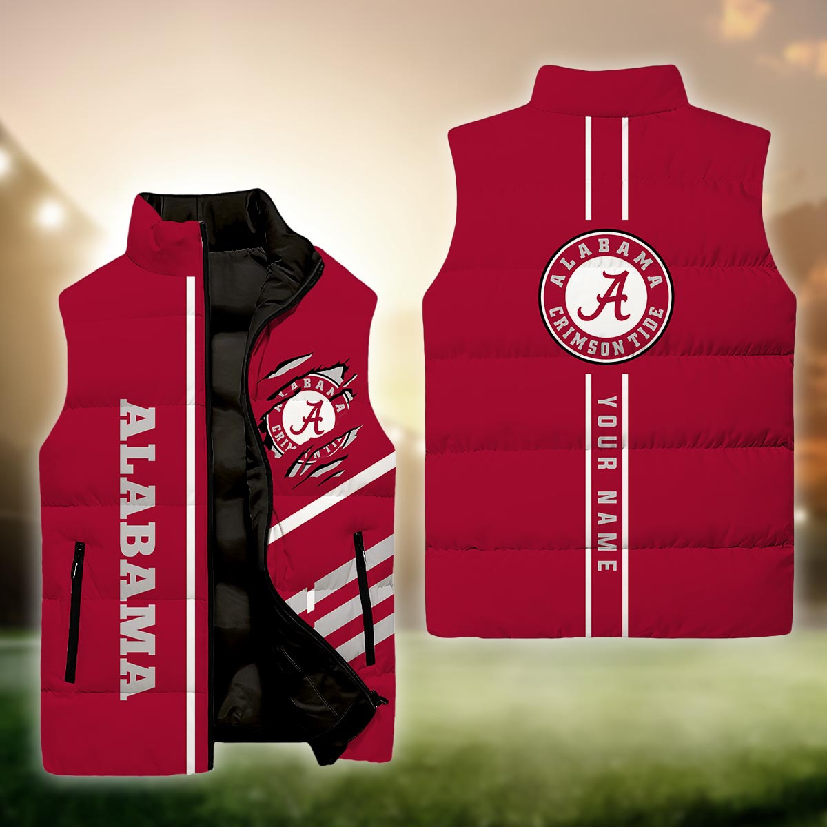 Alabama Crimson Tide Sleeveless Down Puffer Jacket