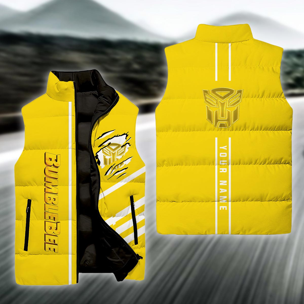 Bumblebee Sleeve Down Puffer Jacket For Men