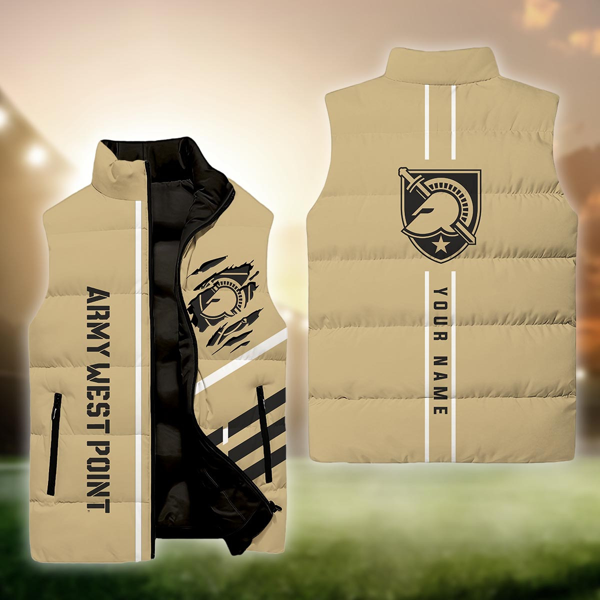 Army Black Knights Sleeveless Down Puffer Jacket