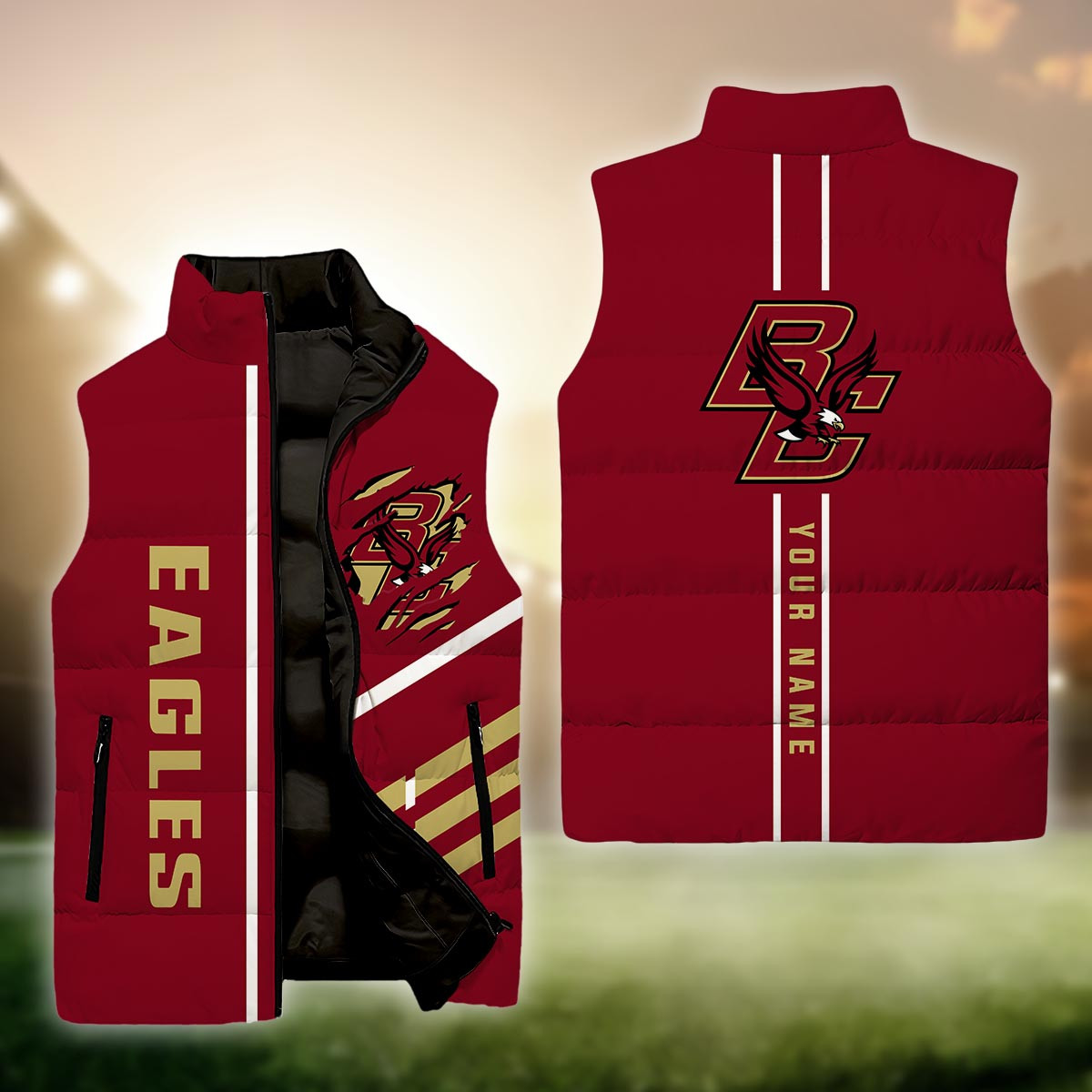 Boston College Eagles Sleeveless Down Puffer Jacket