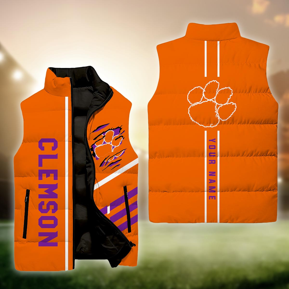 Clemson Tigers Sleeveless Down Puffer Jacket