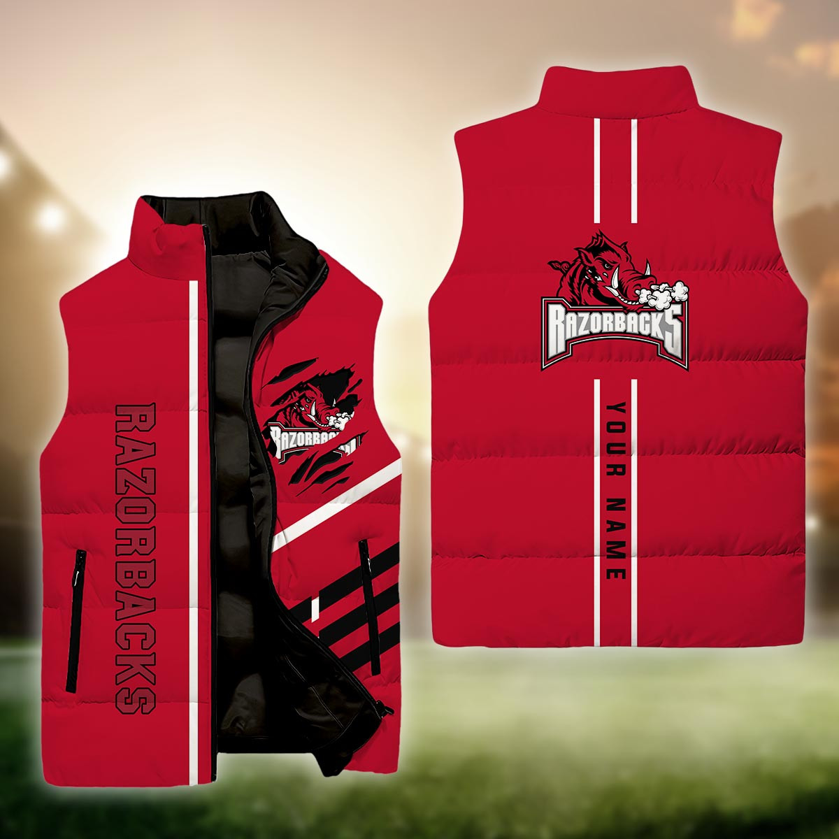 Arkansas Razorbacks Sleeveless Down Puffer Jacket