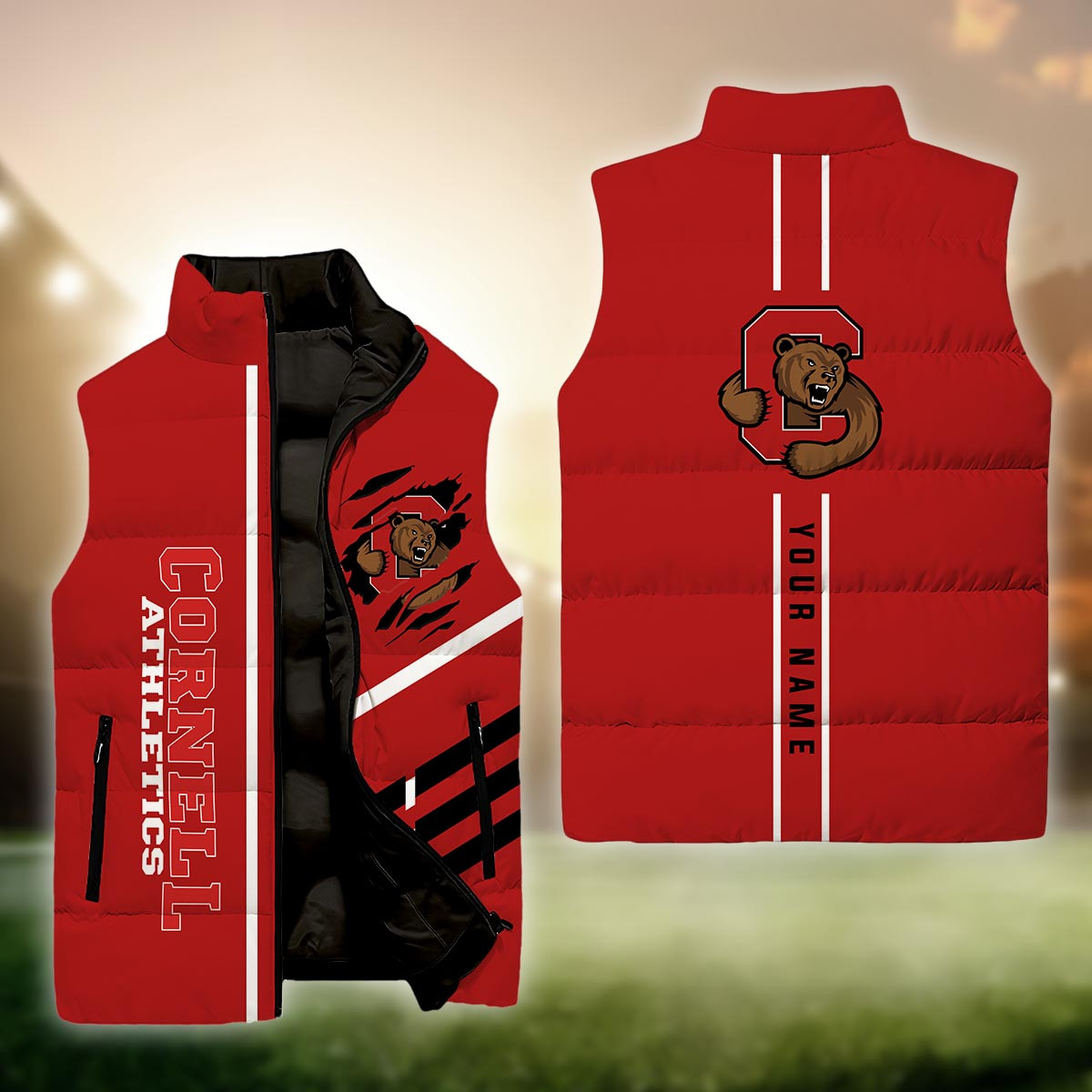 Cornell Big Red Sleeveless Down Puffer Jacket