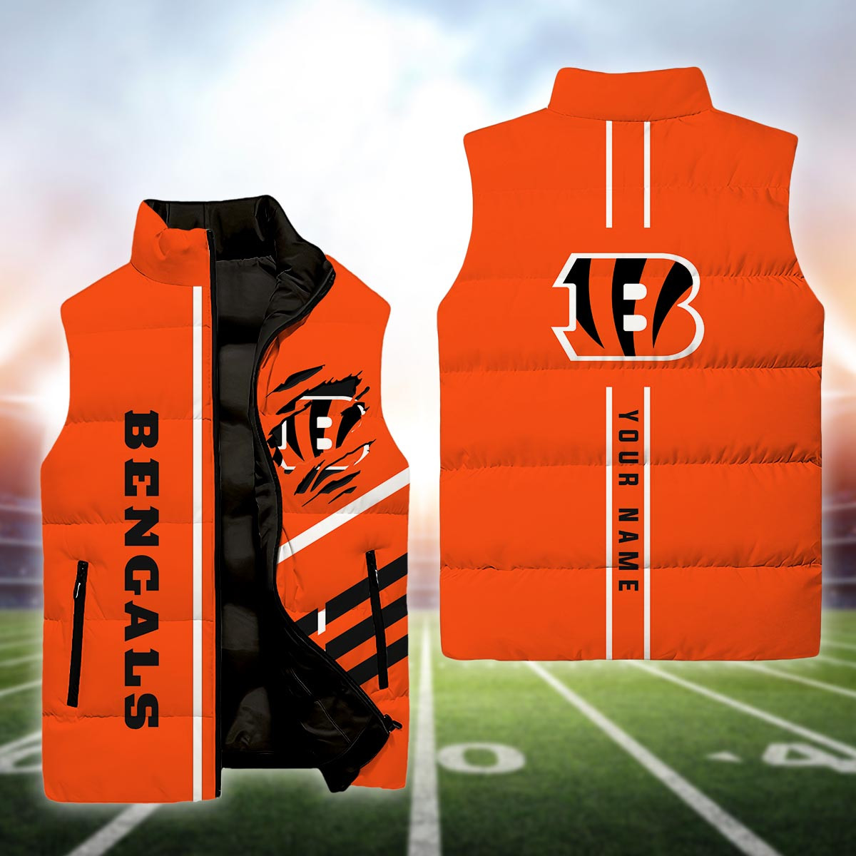 Cincinnati Bengals Sleeveless Down Puffer Jacket