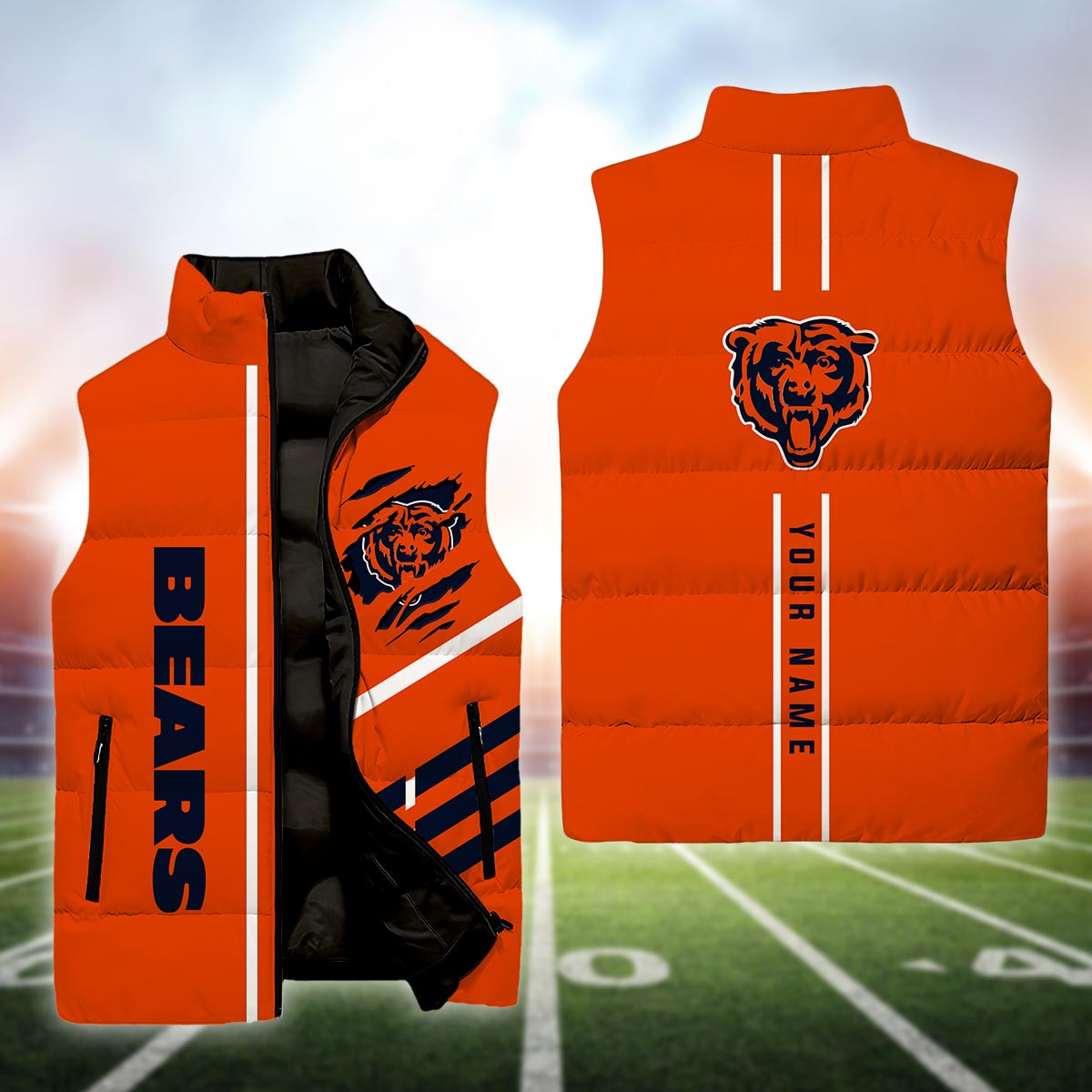 Chicago Bears Sleeveless Down Puffer Jacket