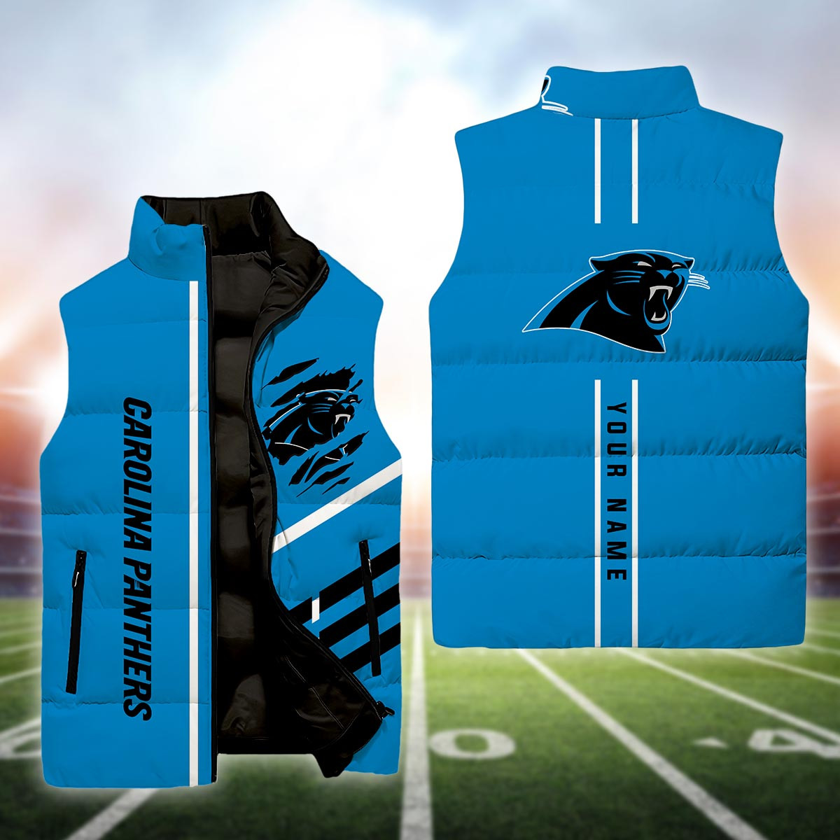 Carolina Panthers Sleeveless Down Puffer Jacket