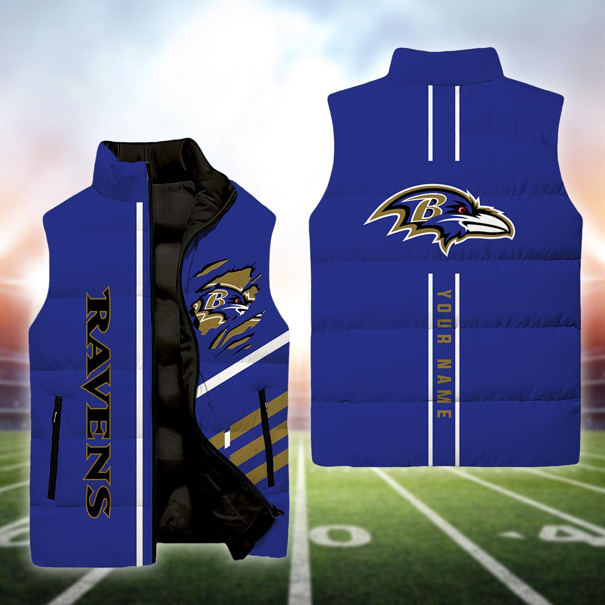 Baltimore Ravens Sleeveless Down Puffer Jacket