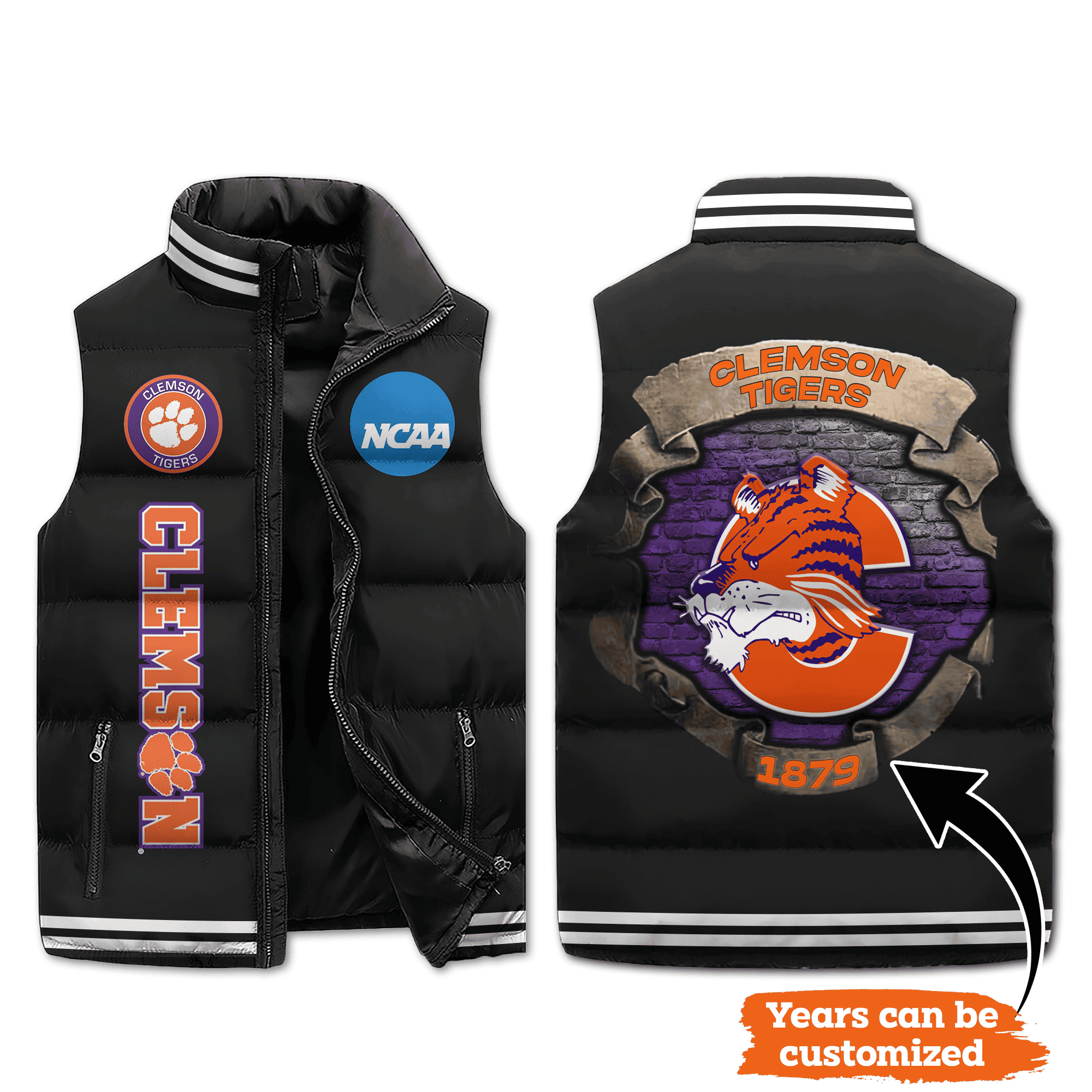 Clemson Tigers Sleeveless Puffer Jacket