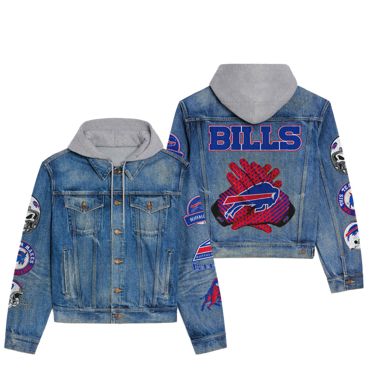 Buffalo Bills Premium Hooded Denim Jacket For Men Women Collection Fall And Winter 2025