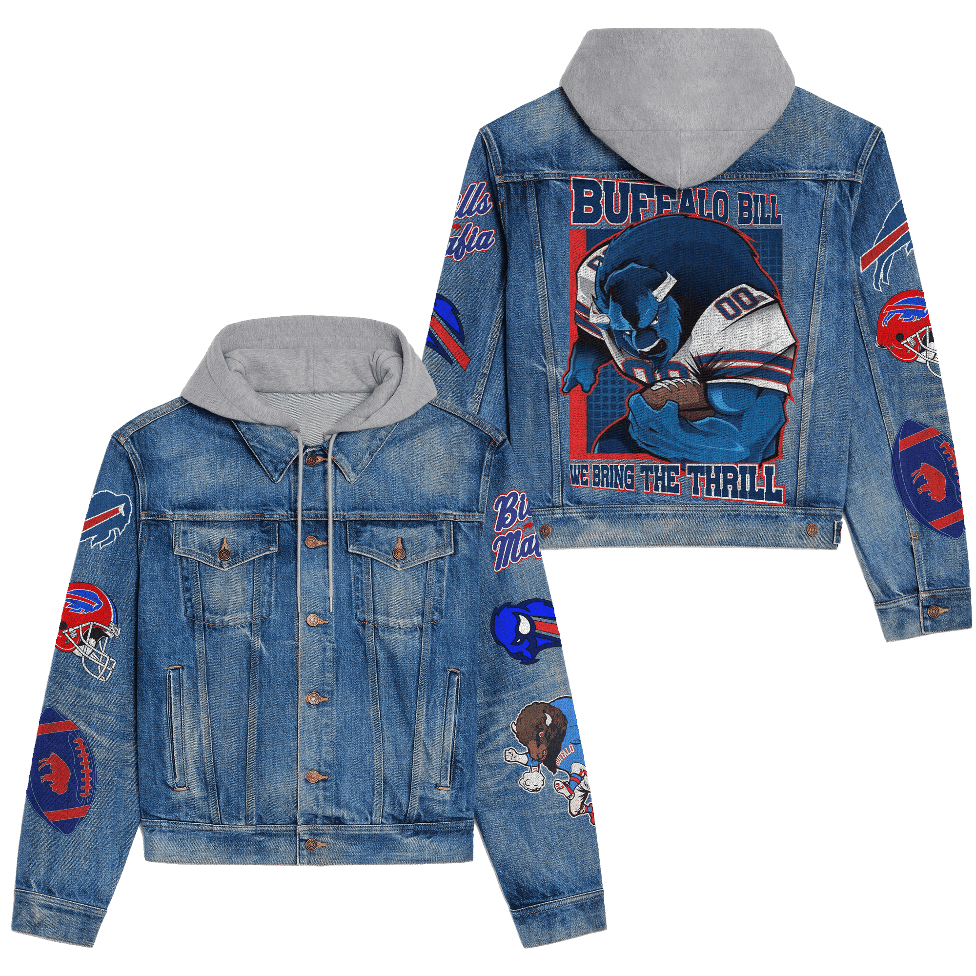 Buffalo Bills Premium Fall Fashion Denim Jackets For Men Women Cool Jacket For Fans