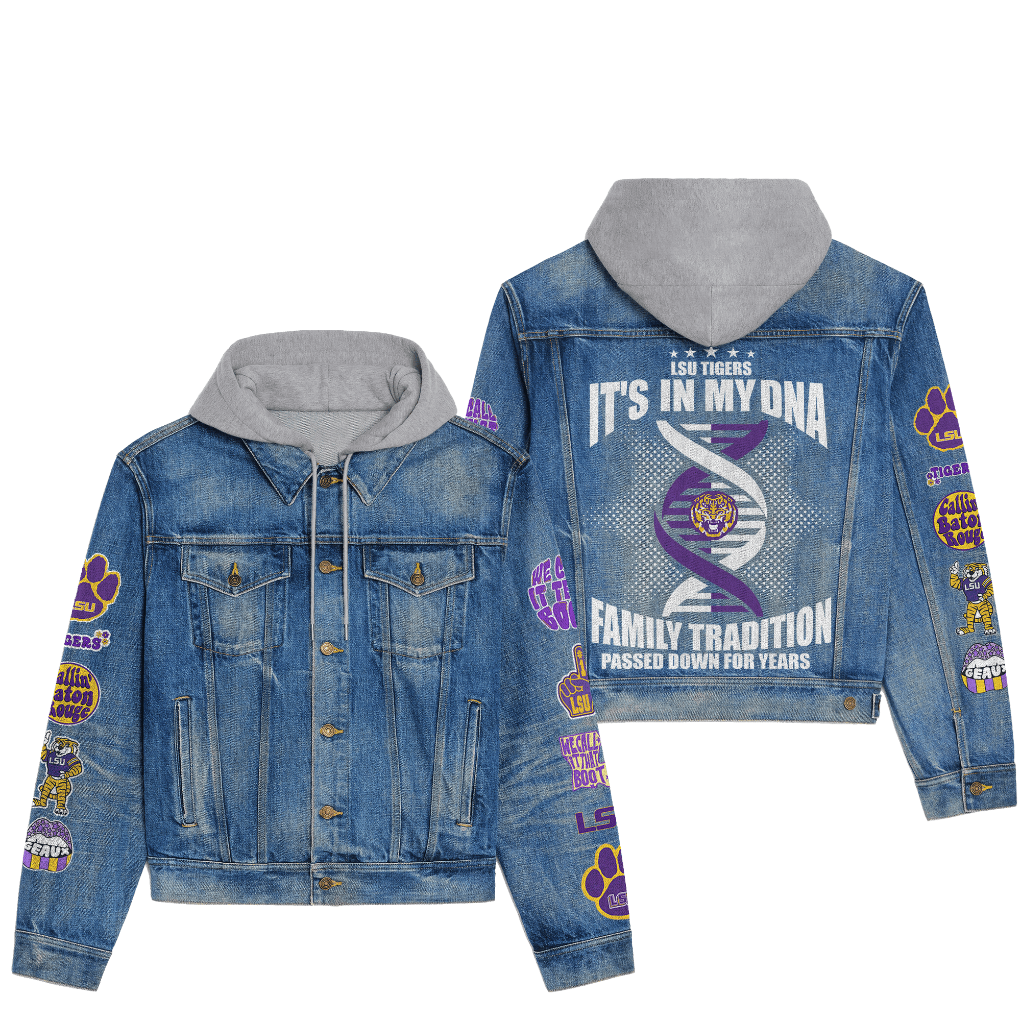 Lsu Tigers Premium Fall Fashion Denim Jackets For Men Women New Collection
