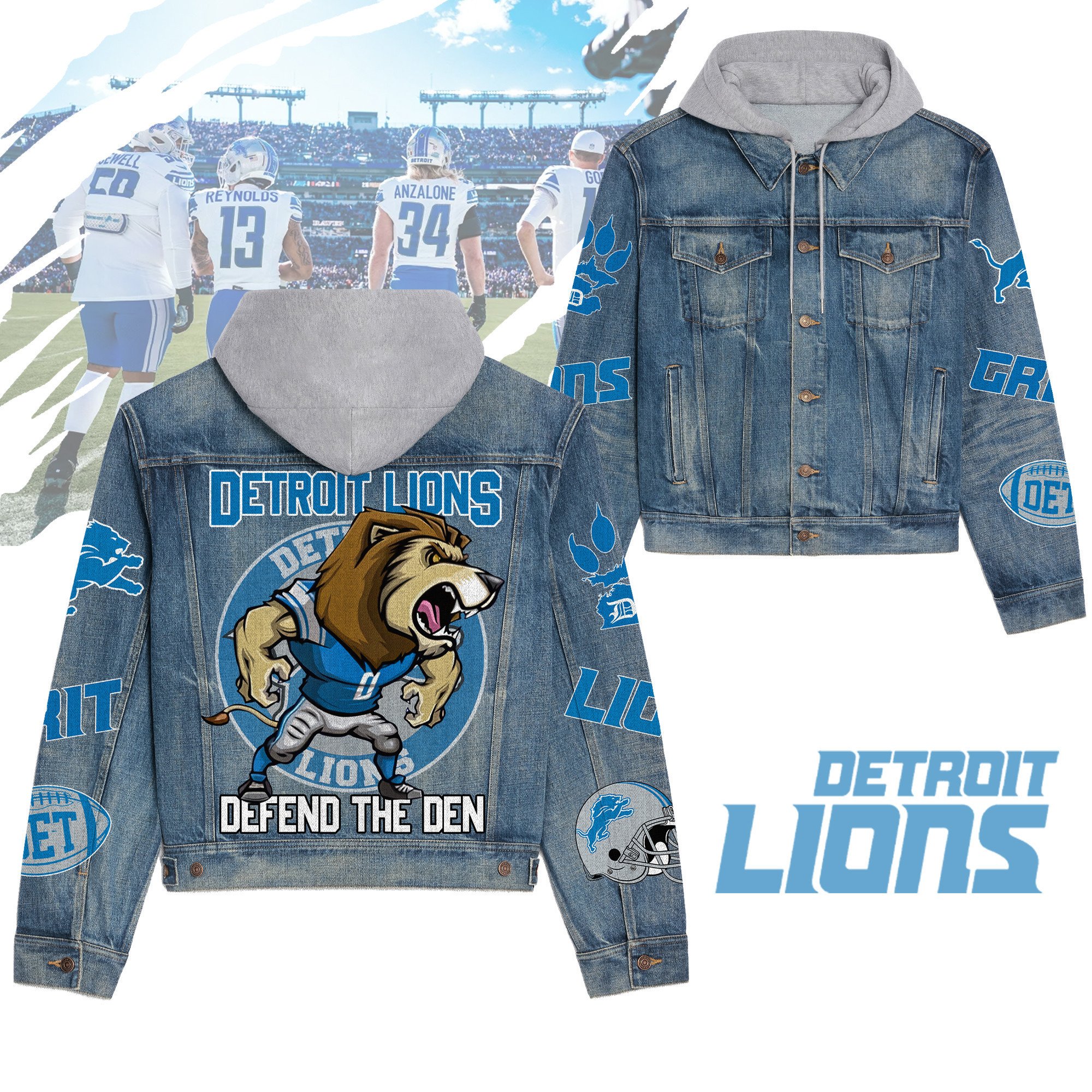 Detroit Lions Premium Fall Fashion Denim Jackets For Men Women Best Jacket 2025 New Collection