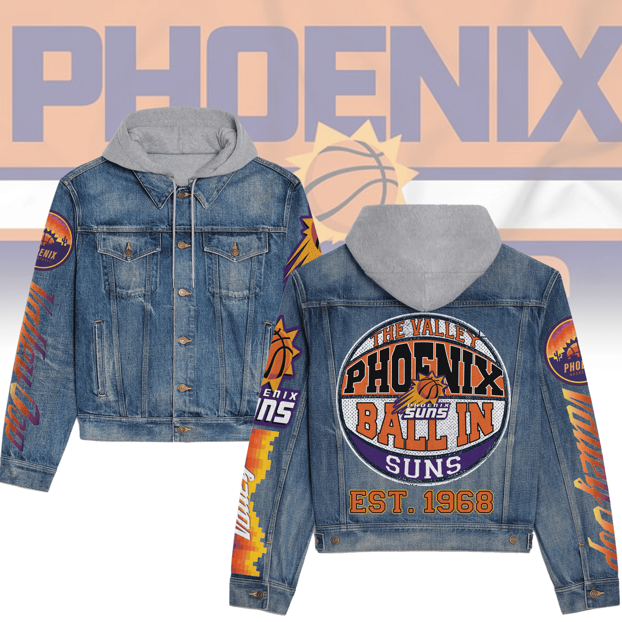 Phoenix Suns Premium Fall Fashion Denim Jackets For Men Women New Collection