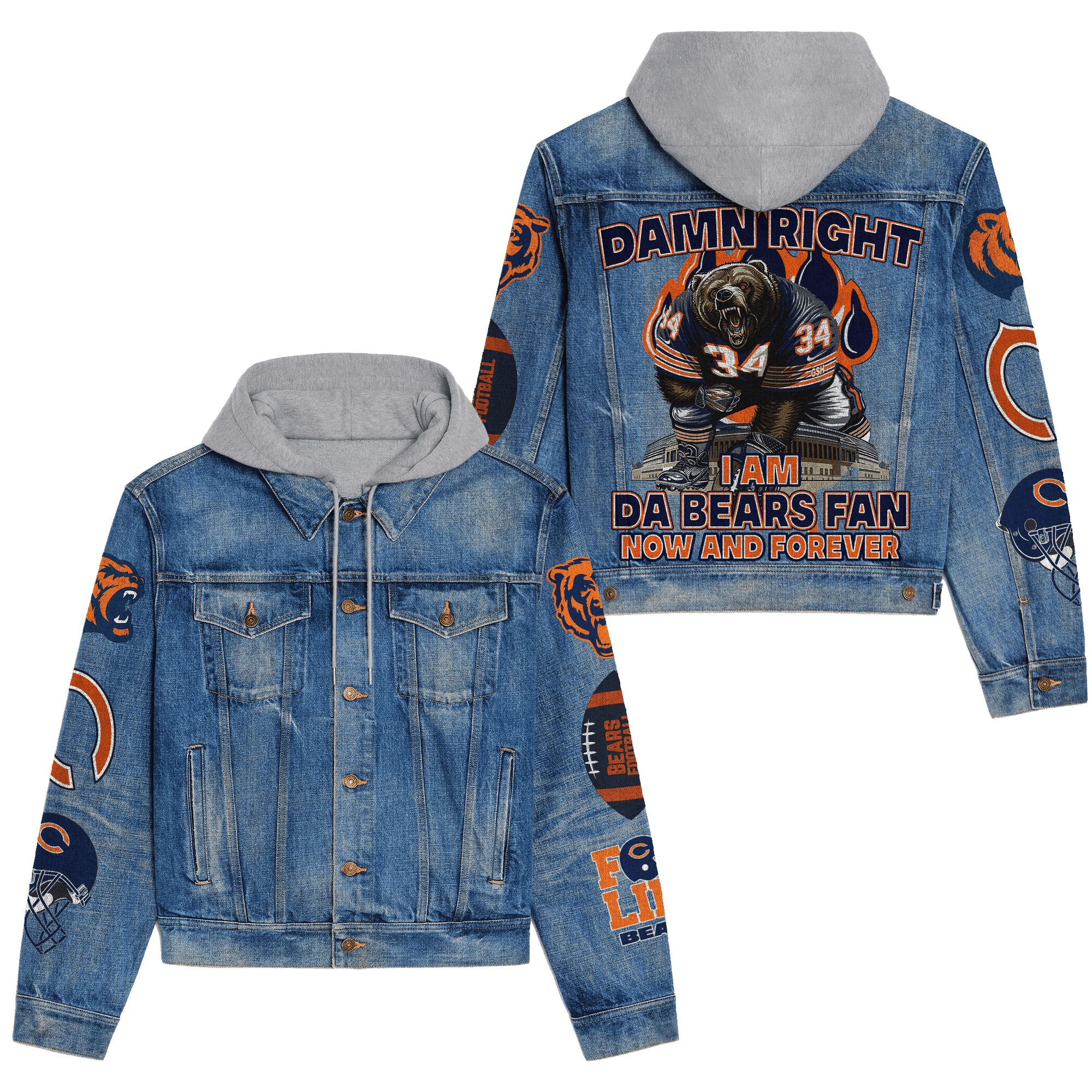 Chicago Bears Premium Fall Fashion Denim Jackets For Men Women Best Jacket 2025 New Collection
