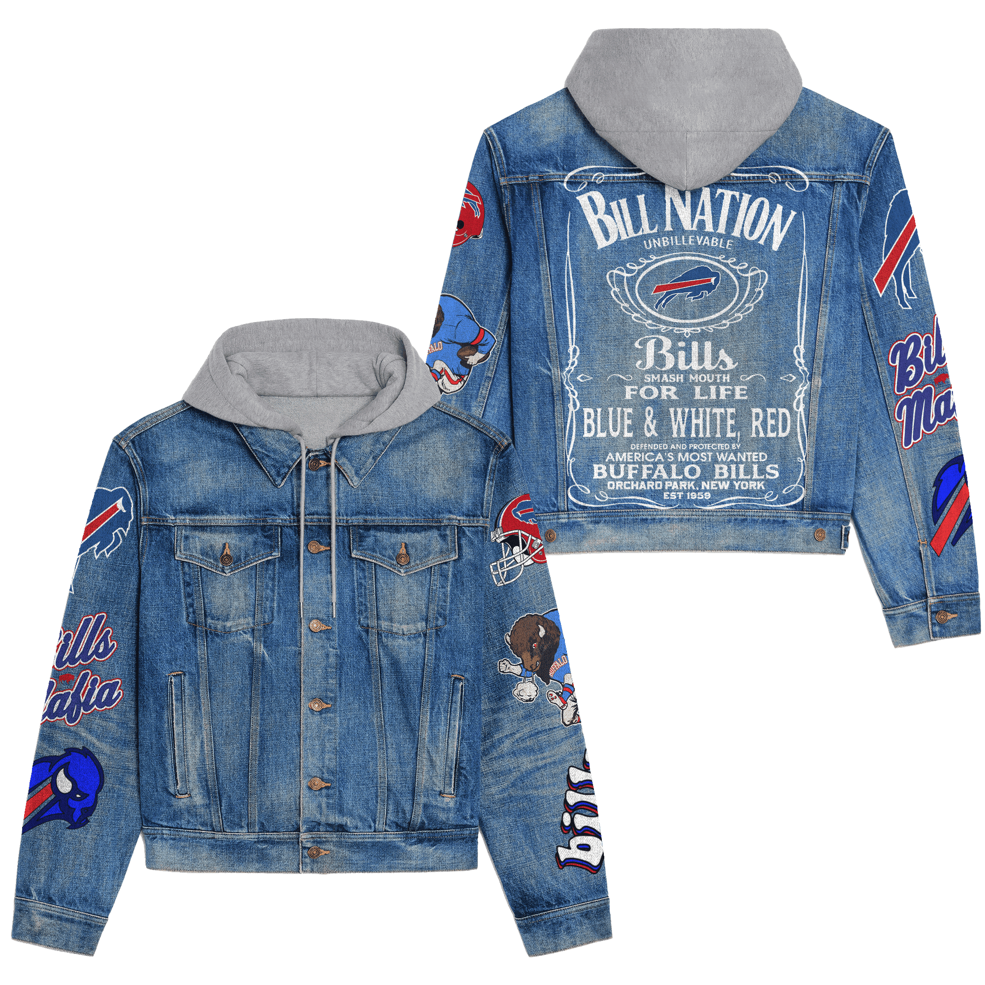 Buffalo Bills Premium Fall Fashion Denim Jackets For Men Women Trendy Jackets For Men Women